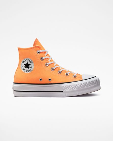 Pantofi Platforma Dama Converse Chuck Taylor All Star Lift Panza Inalti Portocalii Negrii Albi | RO AQXS0230